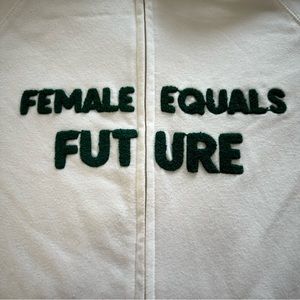 Urb Woman Front Zipperd Ivory Hoodie